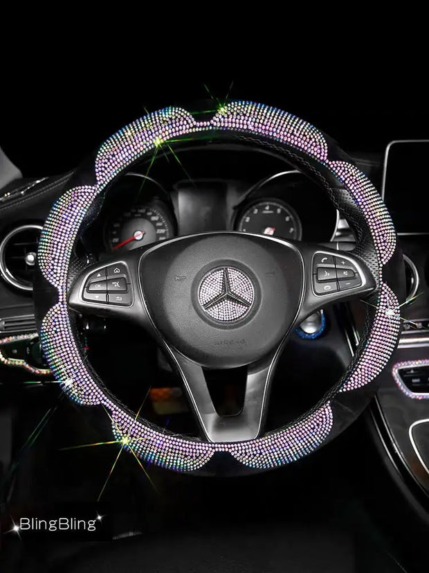 Housse De Volant Strass Fleur Scintillante - ConfortVoiture.fr