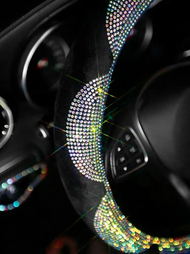 Housse De Volant Strass Fleur Scintillante - ConfortVoiture.fr