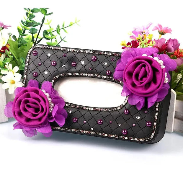 Organiseur De Voiture Fille Avec Boîte À Mouchoirs Violette - ConfortVoiture.fr