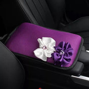 Couvre-Console De Voiture Violet Avec Fleurs En Chiffon - ConfortVoiture.fr