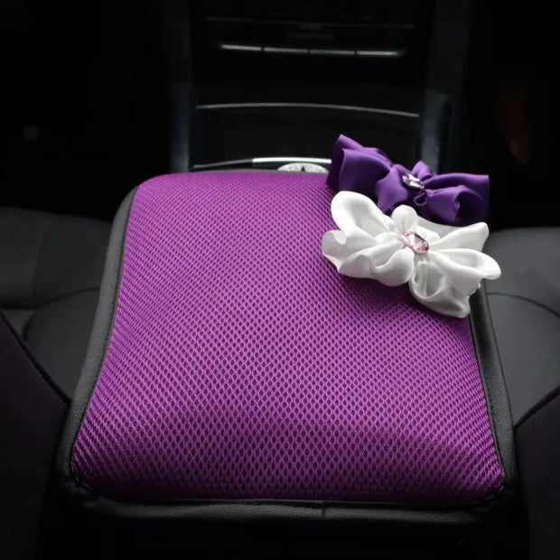 Couvre-Console De Voiture Violet Avec Fleurs En Chiffon - ConfortVoiture.fr