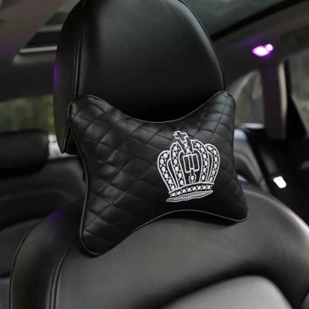 Coussin Appui-Tête Voiture En Similicuir Vegan Forme Os - ConfortVoiture.fr
