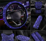 Housse De Volant Bleu Étincelant Accessoire Voiture Bling - ConfortVoiture.fr
