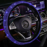 Housse De Volant Bleu Étincelant Accessoire Voiture Bling - ConfortVoiture.fr