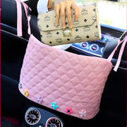 Porte-Sac Entre Sièges De Voiture Rose Avec Fleur - ConfortVoiture.fr