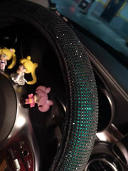 Housse De Volant Strass Brillant Vert - ConfortVoiture.fr