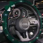 Housse De Volant Strass Brillant Vert - ConfortVoiture.fr