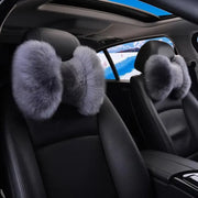 Coussin D'Appui-Tête En Peau De Mouton Véritable (2 Pièces) - ConfortVoiture.fr