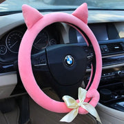 Housse De Volant Chat Avec Oreilles Et Nœud Pour Voiture - ConfortVoiture.fr