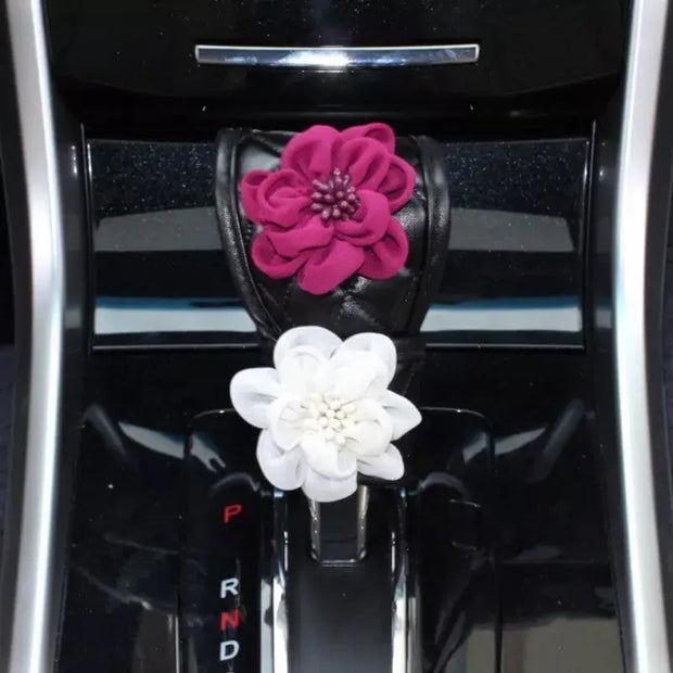 Couvre Frein Et Levier De Vitesse Cuir Vegan Noir Ensemble 2 Pièces - ConfortVoiture.fr