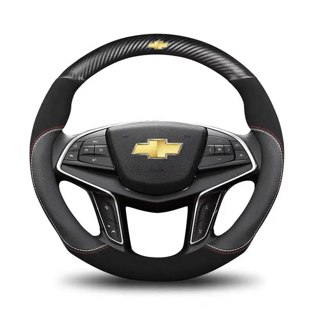 Housse De Volant Cuir Et Carbone Pour Chevrolet Chevy - ConfortVoiture.fr