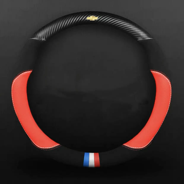 Housse De Volant Cuir Et Carbone Pour Chevrolet Chevy - ConfortVoiture.fr