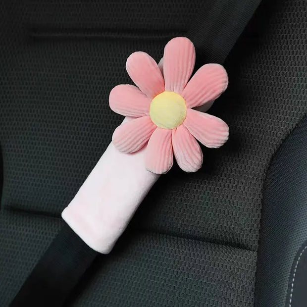 Protège-Ceinture Fleurs Rose Pour Une Touche Élégante - ConfortVoiture.fr