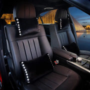 Coussins Décoratifs Noir En Velours Avec Strass Pour Voiture - ConfortVoiture.fr