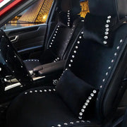 Coussins Décoratifs Noir En Velours Avec Strass Pour Voiture - ConfortVoiture.fr