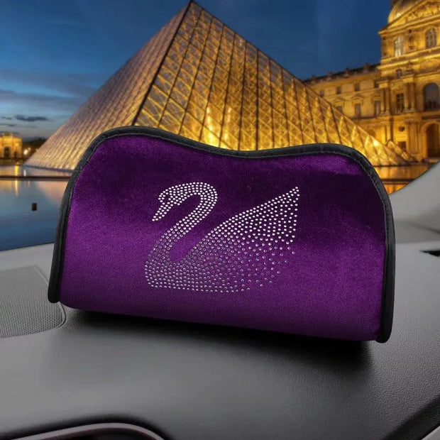 Boîte À Mouchoirs Voiture Élégante Avec Cygne Strass - ConfortVoiture.fr