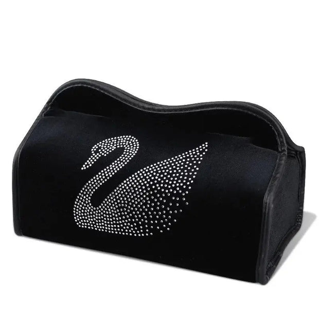 Boîte À Mouchoirs Voiture Élégante Avec Cygne Strass - ConfortVoiture.fr