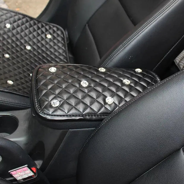 Couvre-Console Bling En Cuir PU Noir Pour Voiture - ConfortVoiture.fr