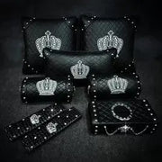 Ensemble D'Accessoires Auto Avec Couronne Bling - ConfortVoiture.fr