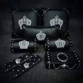 Ensemble D'Accessoires Auto Avec Couronne Bling - ConfortVoiture.fr