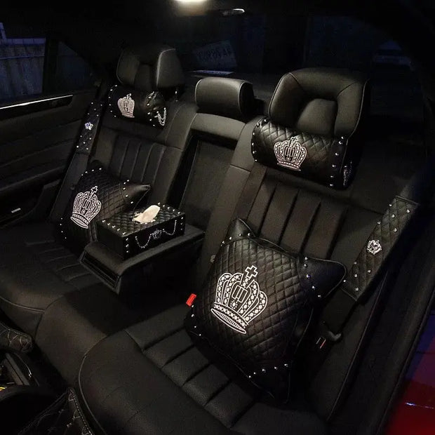 Ensemble D'Accessoires Auto Avec Couronne Bling - ConfortVoiture.fr