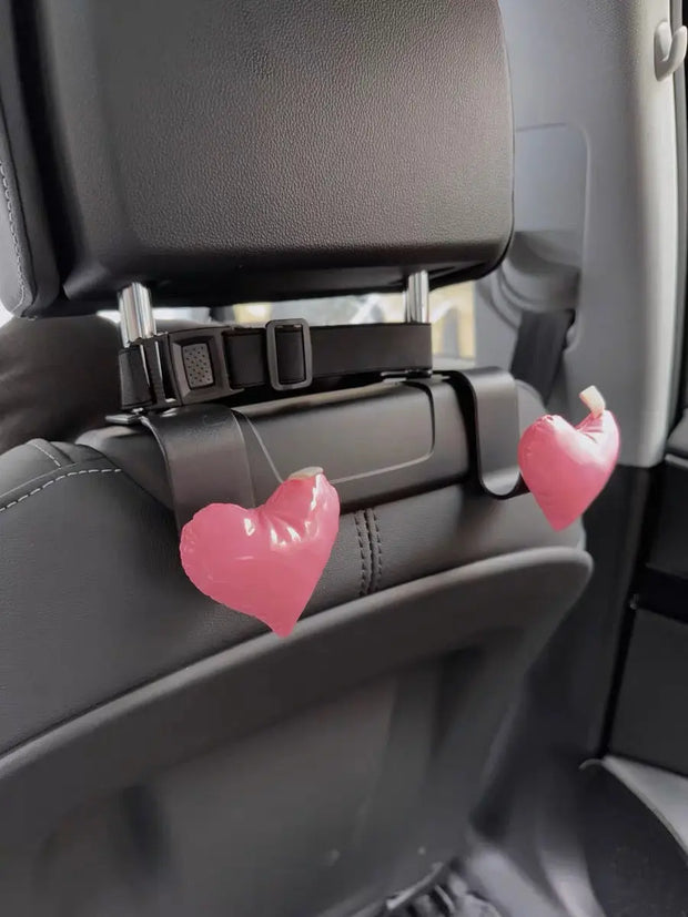 Crochets De Siège Auto Coeur Rose - ConfortVoiture.fr