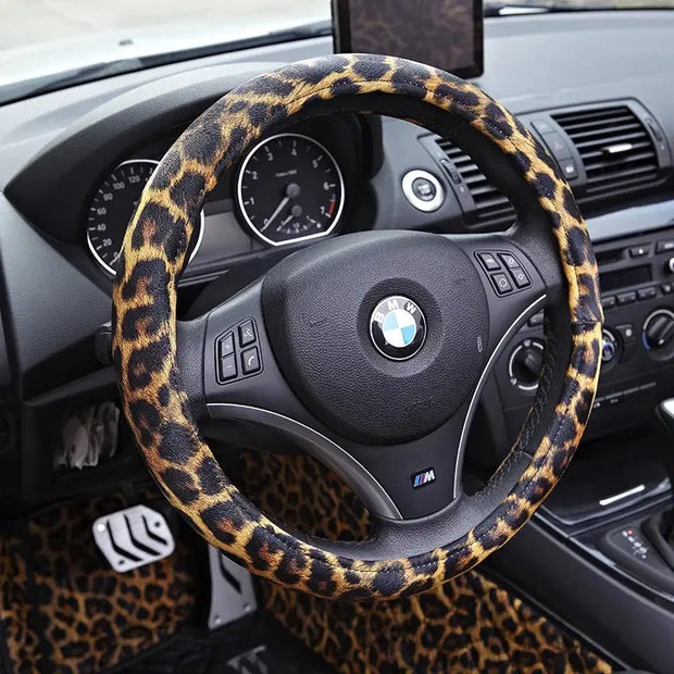 Housse De Volant Motif Léopard Cheetah - ConfortVoiture.fr
