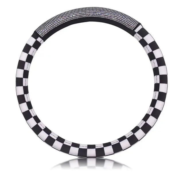 Housse De Volant Mini Cooper Motif Échiquier - ConfortVoiture.fr