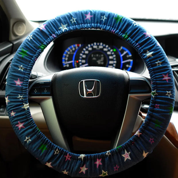 Housse De Volant Couleur Marine Avec Étoiles - ConfortVoiture.fr
