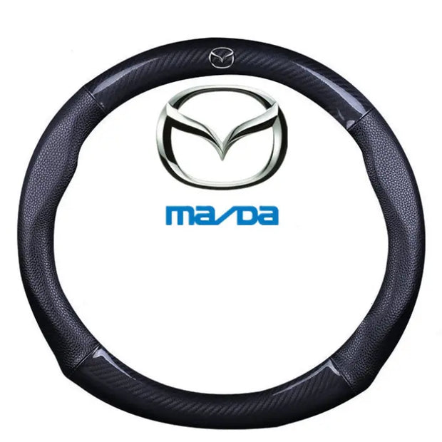Housse De Volant Fibre Carbone Et Cuir Pour Mazda - ConfortVoiture.fr