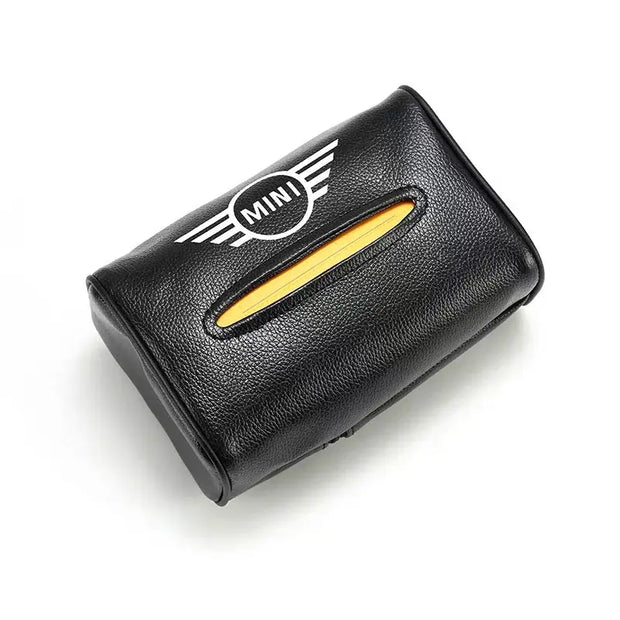 Boîte À Mouchoirs Dossier Siège Mini Cooper Logo - ConfortVoiture.fr