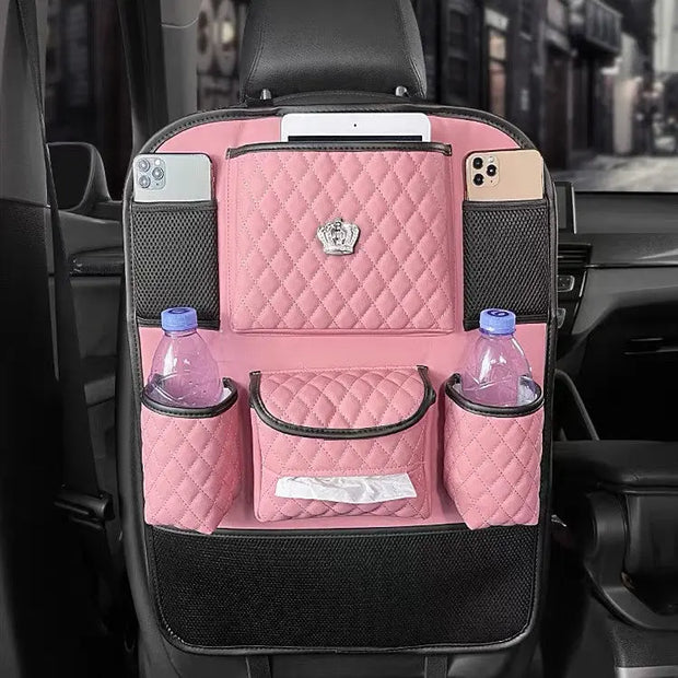 Organiseur De Siège Arrière Rose Bling - ConfortVoiture.fr