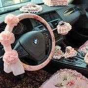 Housse De Volant Rose Avec Protège-Ceinture Assorti - ConfortVoiture.fr
