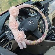 Housse De Volant Rose Avec Protège-Ceinture Assorti - ConfortVoiture.fr
