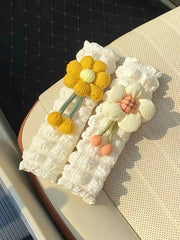 Protège-Ceinture Doux Avec Décoration Tournesol - ConfortVoiture.fr