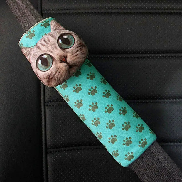 Protège-Ceinture Chat 3D Pour Siège Auto - ConfortVoiture.fr