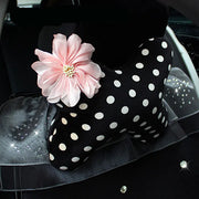 Coussin Appui-Tête Voiture Motif Pois Fleur - ConfortVoiture.fr