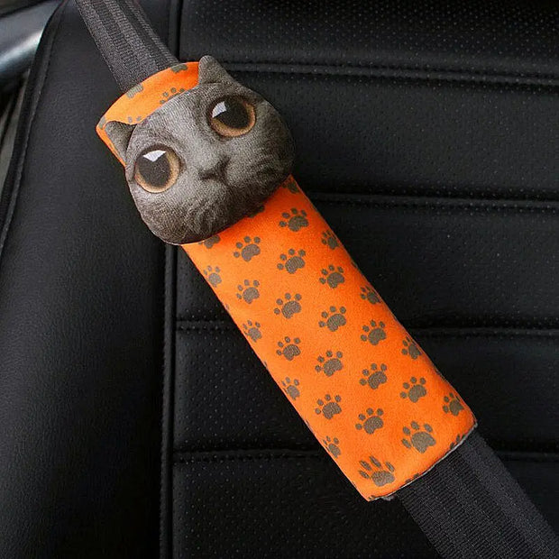 Protège-Ceinture Chat 3D Pour Siège Auto - ConfortVoiture.fr