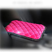 Couvre-Console Velours Rose Avec Strass Pour Voiture - ConfortVoiture.fr