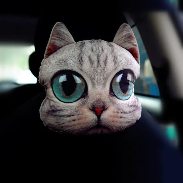 Coussin D'Appui-Tête Chat Mignon Pour Voiture - ConfortVoiture.fr