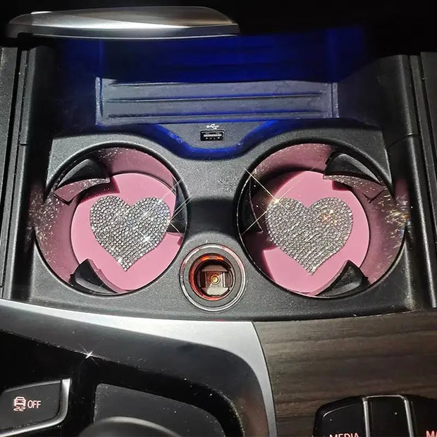 Sous-Verres et Cale Anti-Dérapants Pour Voiture Roses - ConfortVoiture.fr