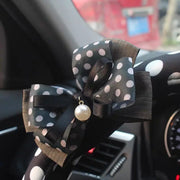 Housse De Volant À Pois Avec Nœud En Chiffon - ConfortVoiture.fr