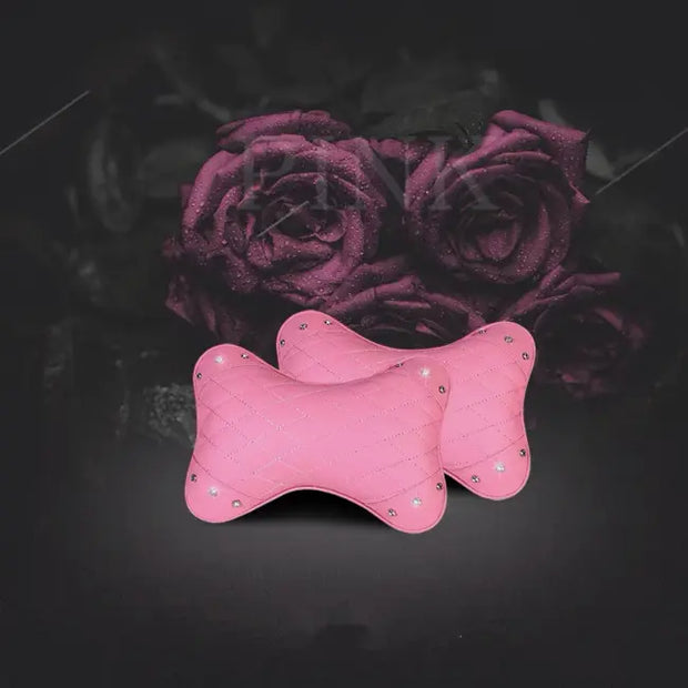 Coussin Appuie-Tête Voiture En Forme D'Os Rose - ConfortVoiture.fr
