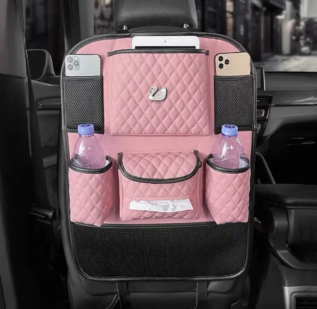 Organiseur De Siège Arrière Rose Bling - ConfortVoiture.fr