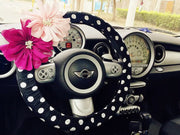 Housse De Volant À Pois Avec Fleurs En Chiffon - ConfortVoiture.fr