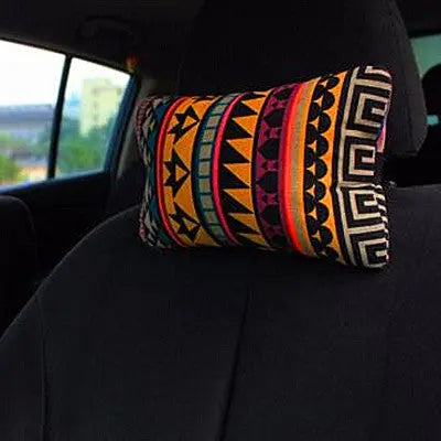 Appui-Tête En Forme D'Os Motif Aztec - ConfortVoiture.fr